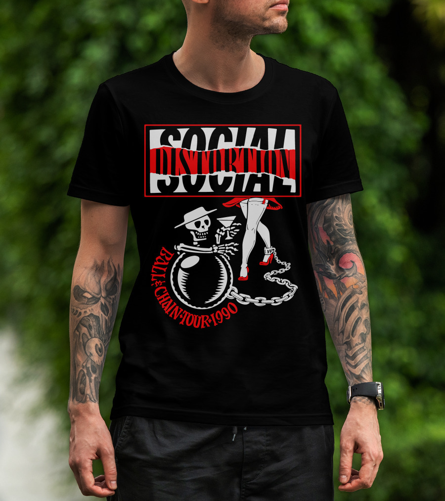 Social Distortion Ball & Chain Tour 1990 T-Shirt