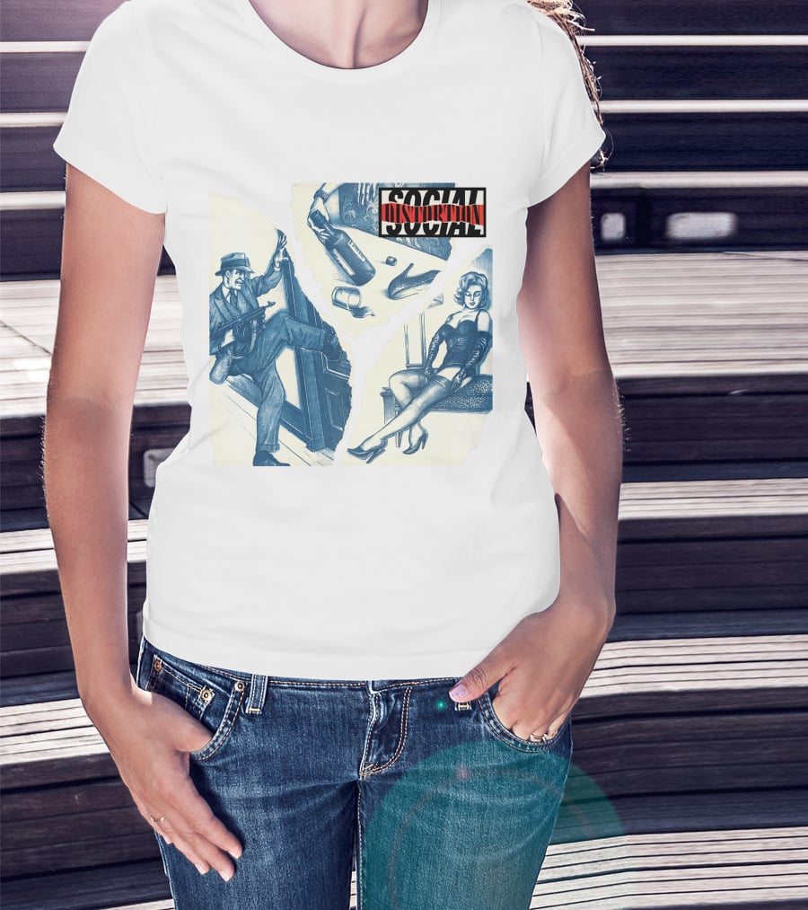 Social Distortion Retro Noir Collage With Gangster And Femme Fatale T-Shirt
