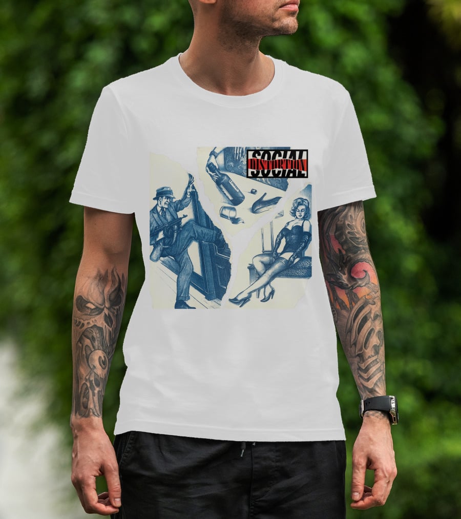 Social Distortion Retro Noir Collage With Gangster And Femme Fatale T-Shirt