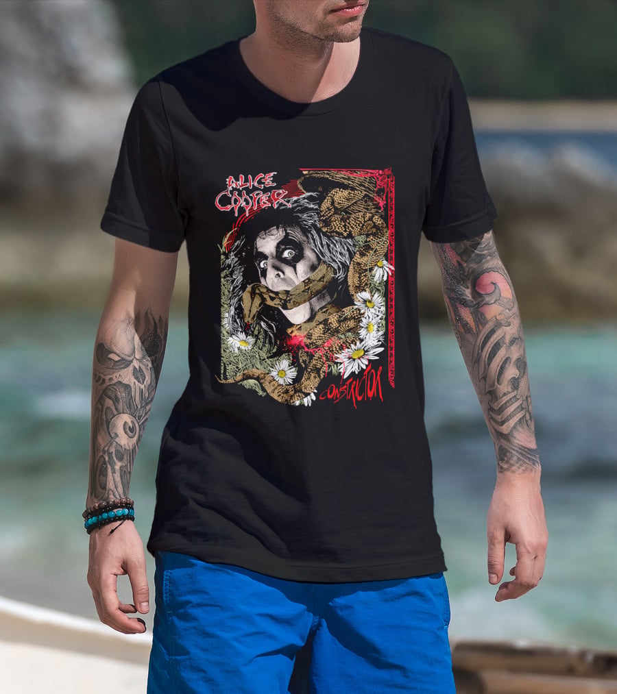 Alice Cooper Constrictor Snake And Daisies T-Shirt