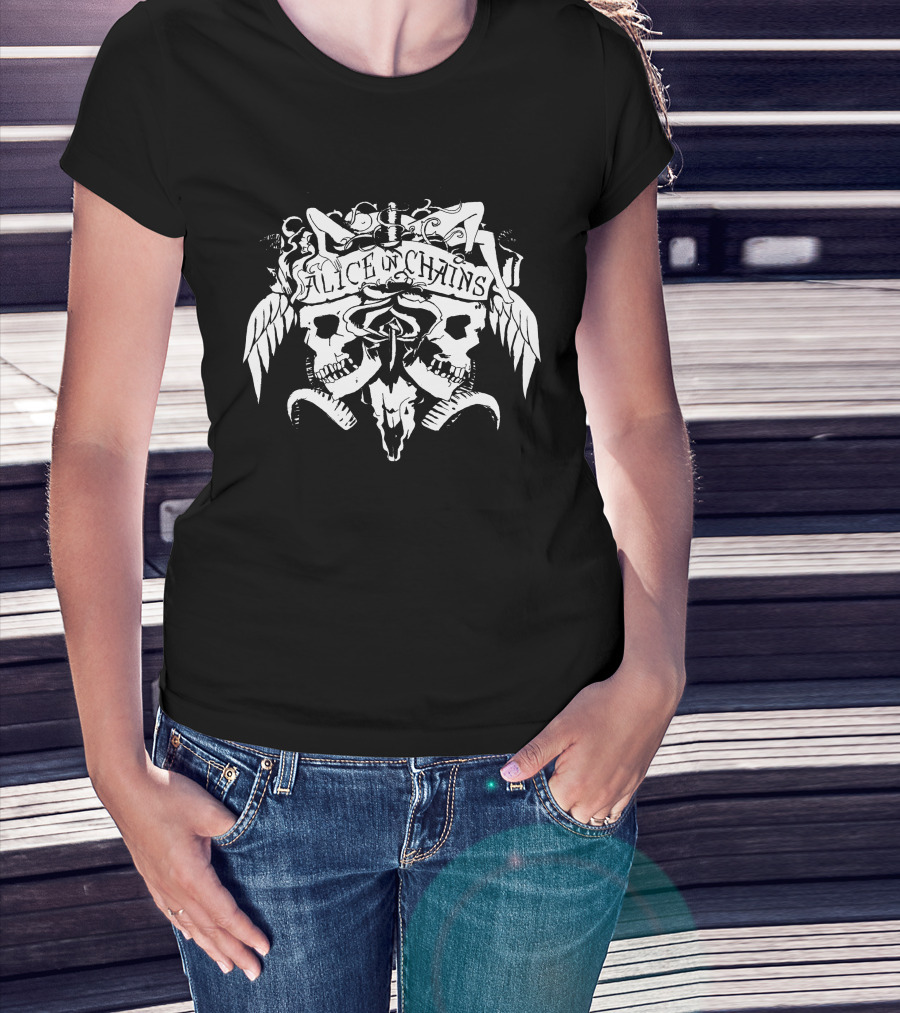 Alice In Chains Skull Wings Banner T-Shirt