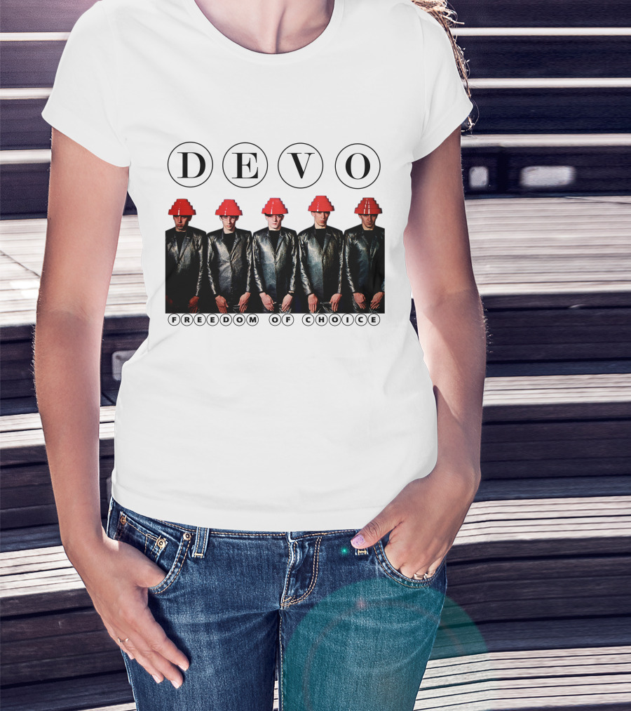 Devo Freedom Of Choice Red Energy Dome Hat Band Members T-Shirt