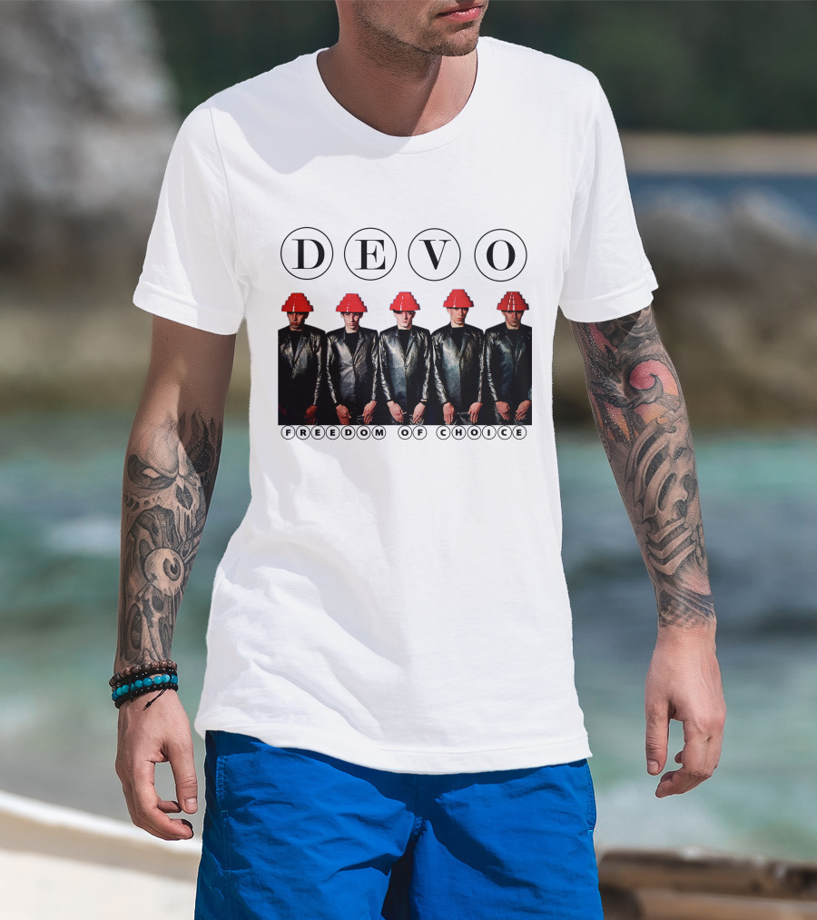 Devo Freedom Of Choice Red Energy Dome Hat Band Members T-Shirt