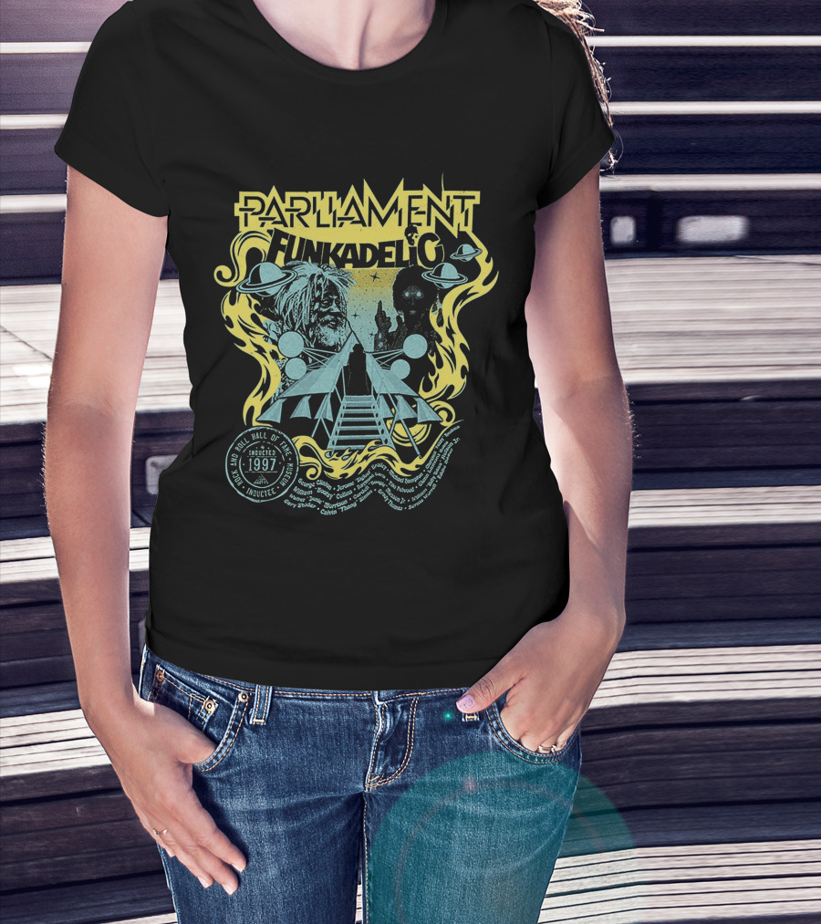Parliament Funkadelic Rock And Roll Hall Of Fame Inductee 1997 Space Themed T-Shirt