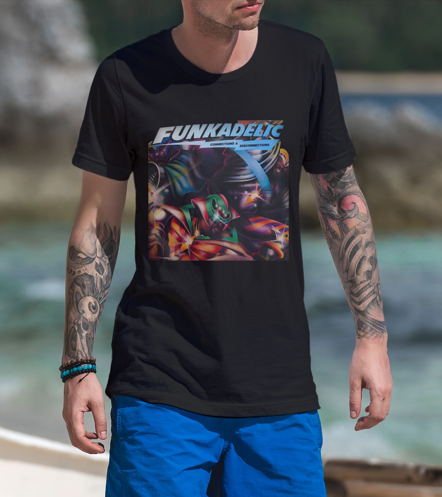 Funkadelic Connections & Disconnections Colorful Cosmic Motif T-Shirt