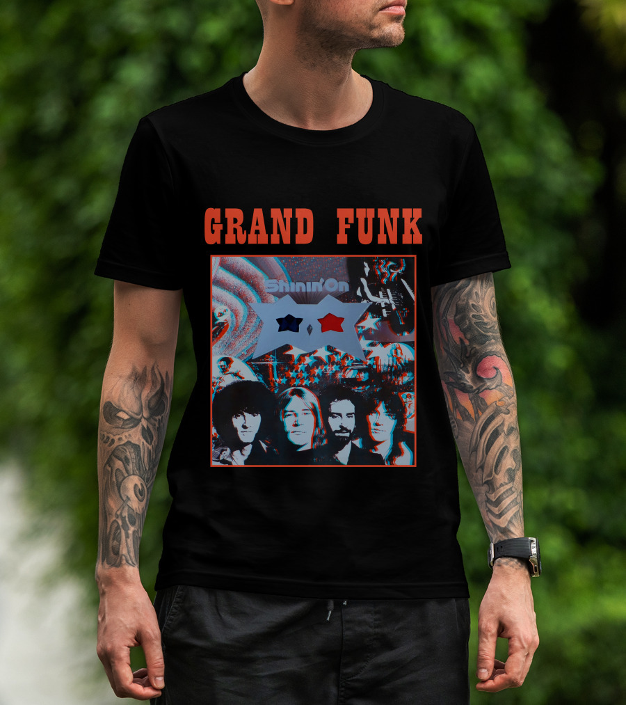 Grand Funk Shinin' On 3D Album Cover Art T-Shirt