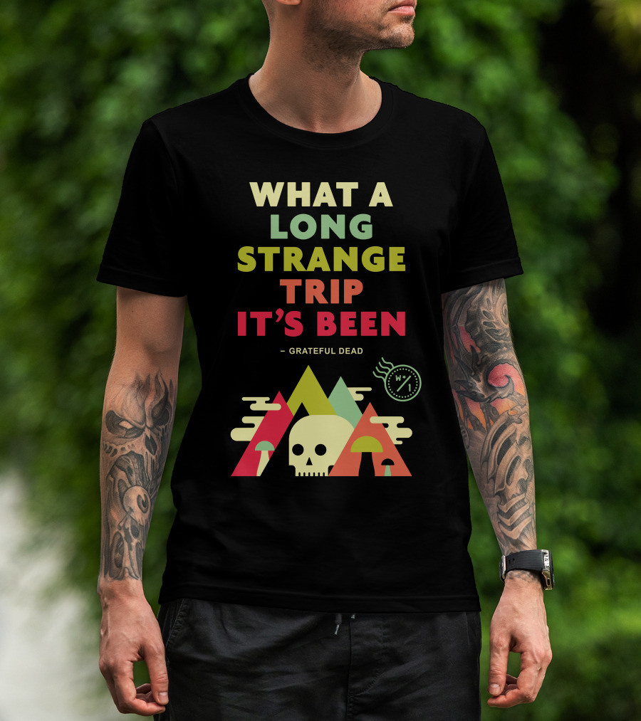 What A Long Strange Trip It's Been Grateful Dead Mountains And Skull T-Shirt