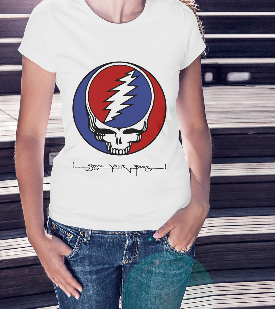 Steal Your Face Grateful Dead Skull Logo With Lightning Bolt T-Shirt