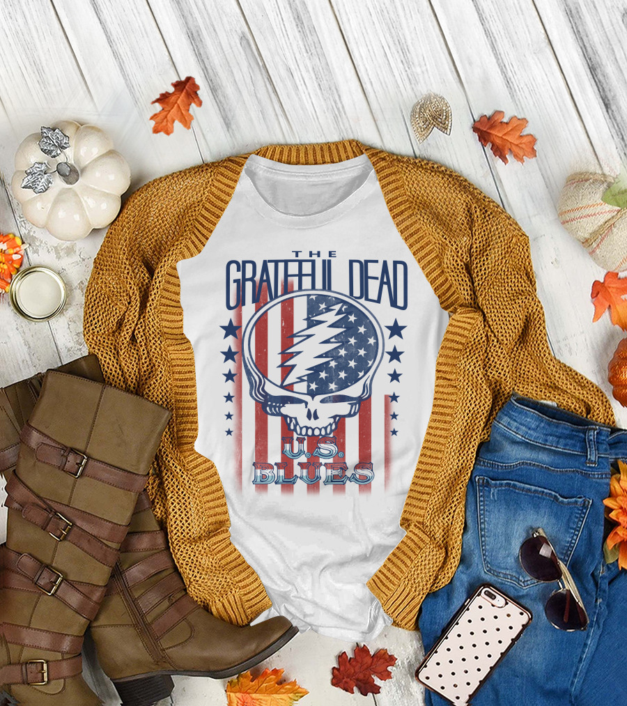 Grateful Dead U.s. Blues American Flag Skull T-Shirt