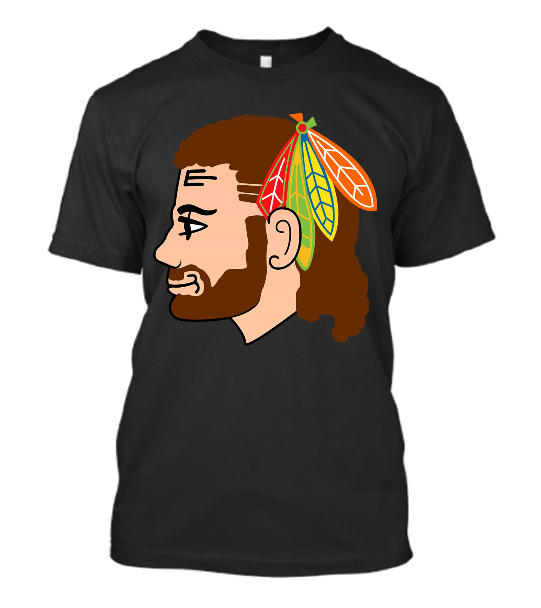 Chicago Blackhawks 2 Warrior Headdress Profile T-Shirt