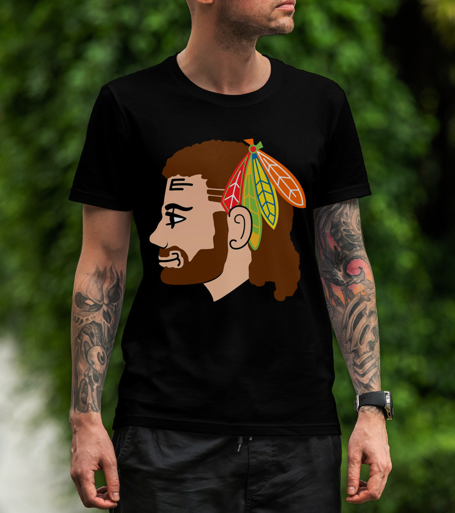 Chicago Blackhawks 2 Warrior Headdress Profile T-Shirt