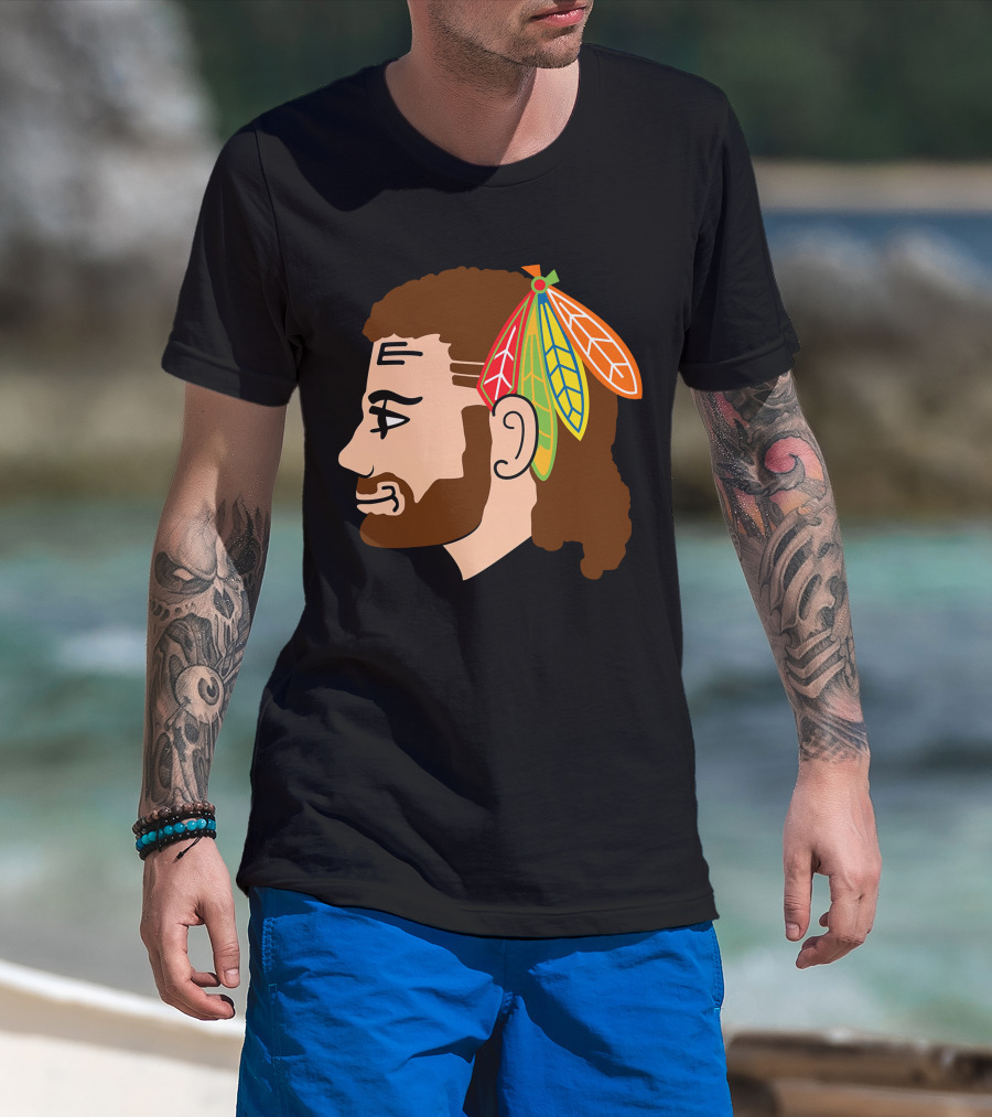 Chicago Blackhawks 2 Warrior Headdress Profile T-Shirt