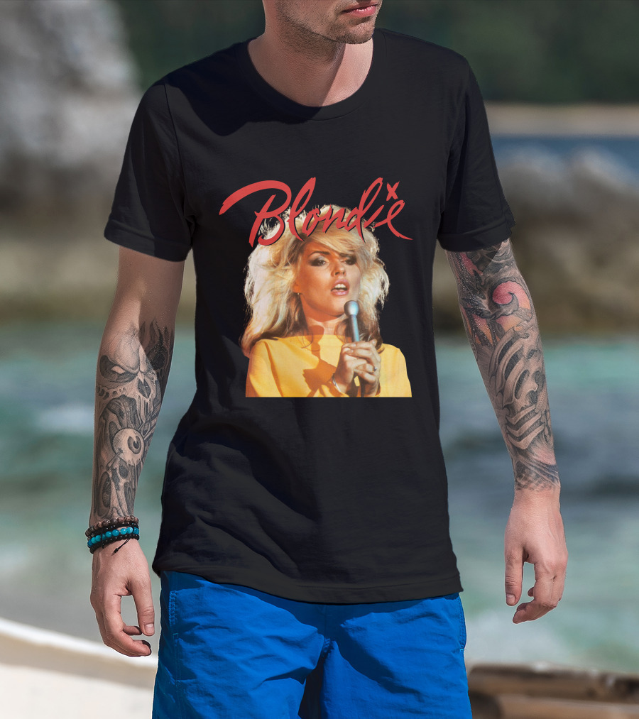 Blondie Vintage Style Concert Photo With Bold Name T-Shirt