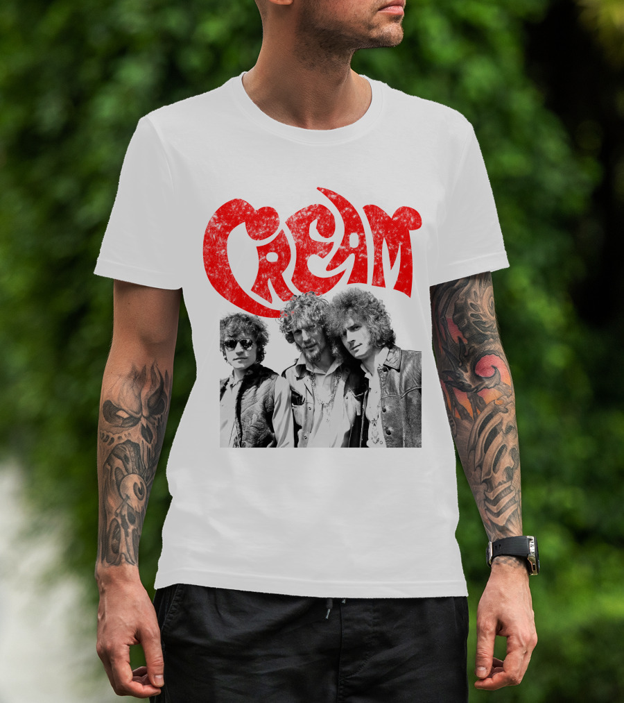 Cream Band Vintage Photo With Red T-Shirt