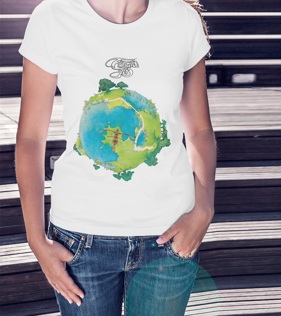 Yes Fragile Artwork Round Earth Concept T-Shirt