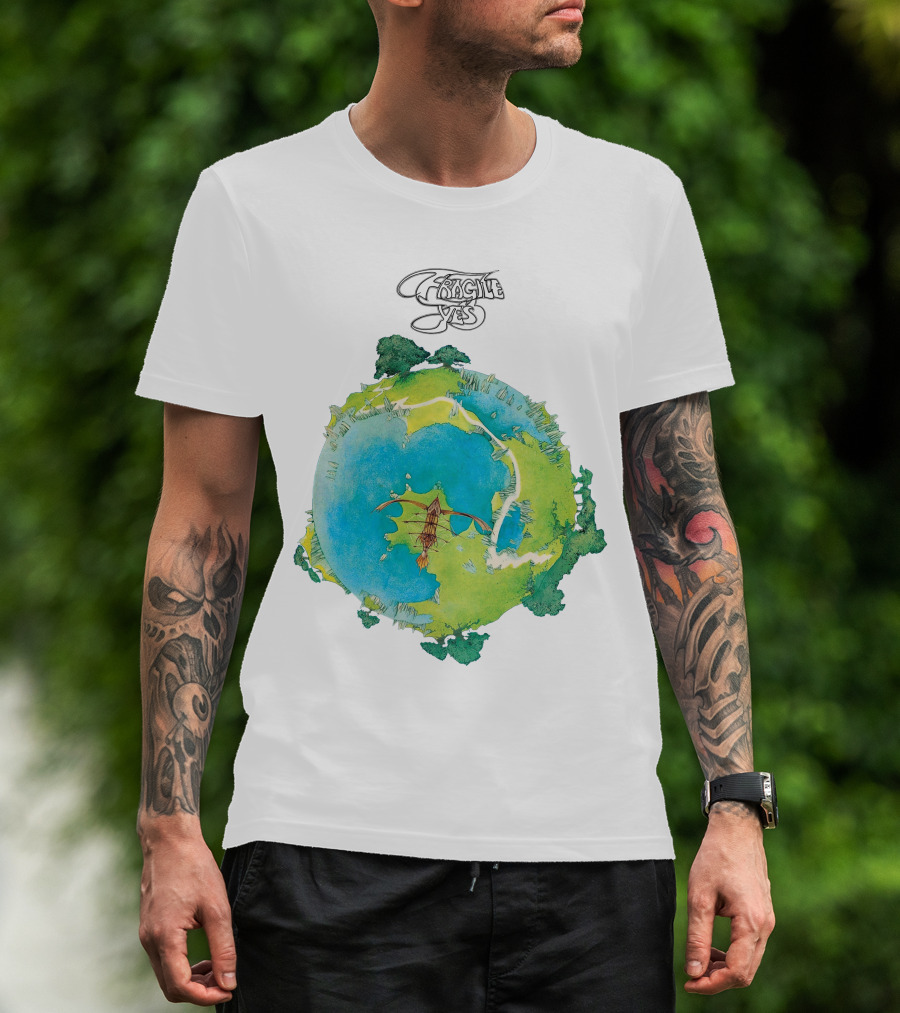 Yes Fragile Artwork Round Earth Concept T-Shirt