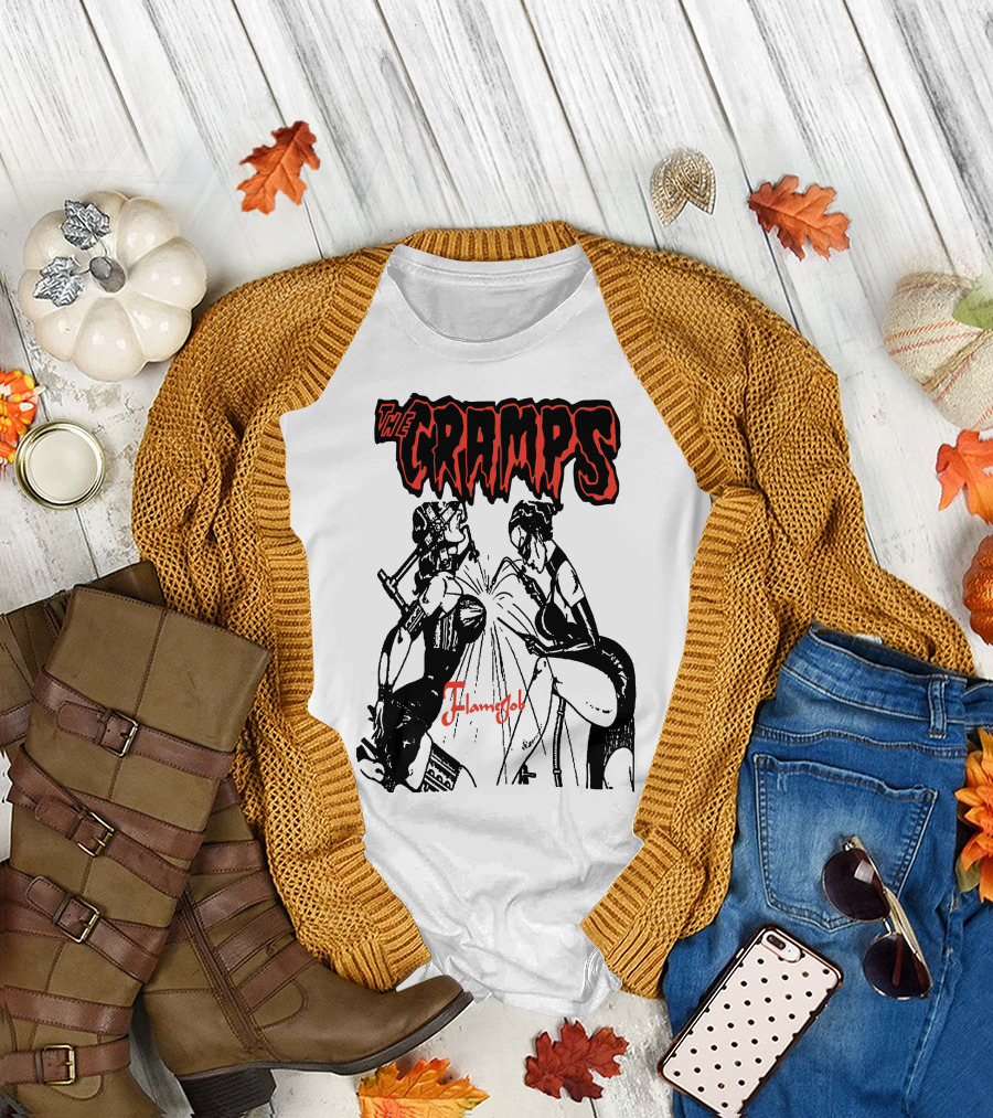 The Cramps Flamejob Artwork Kneeling Figures T-Shirt