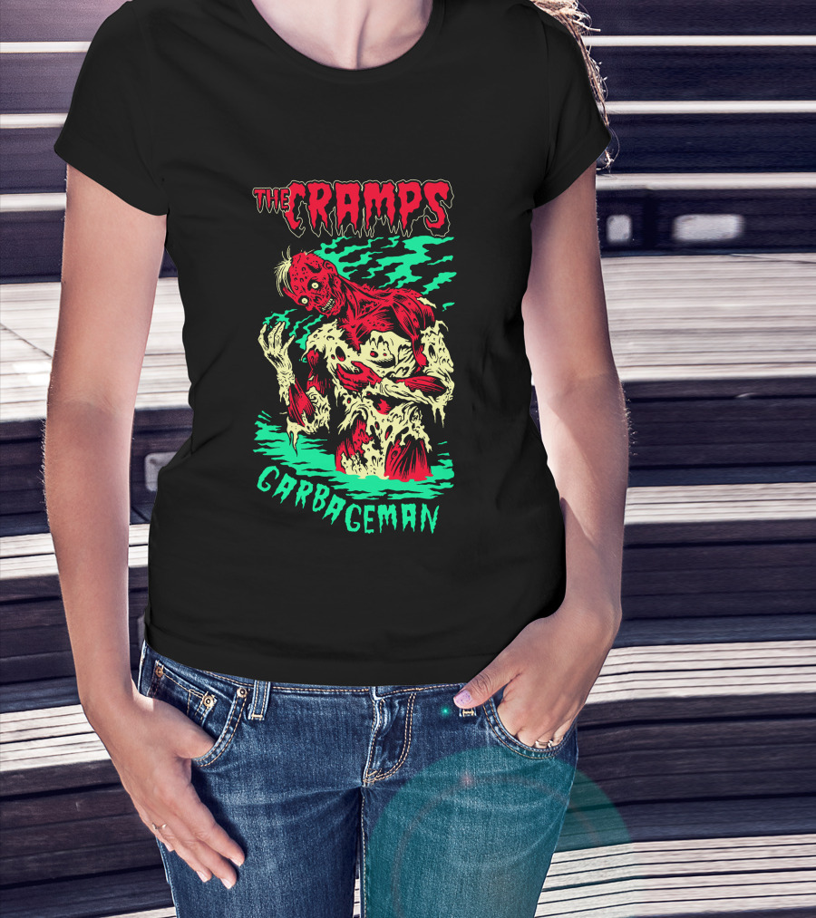 The Cramps Garbageman Zombie Monster Horror Art T-Shirt