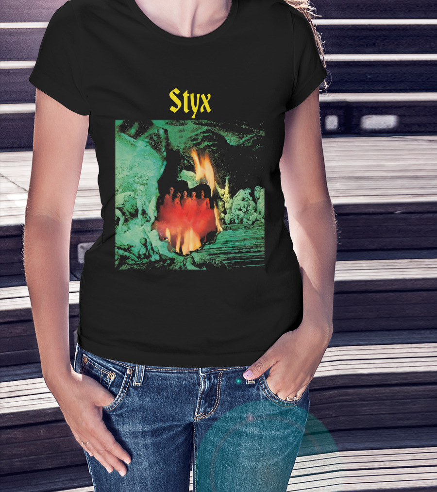 Styx Gothic Fantasy Art With Fire And Figures T-Shirt
