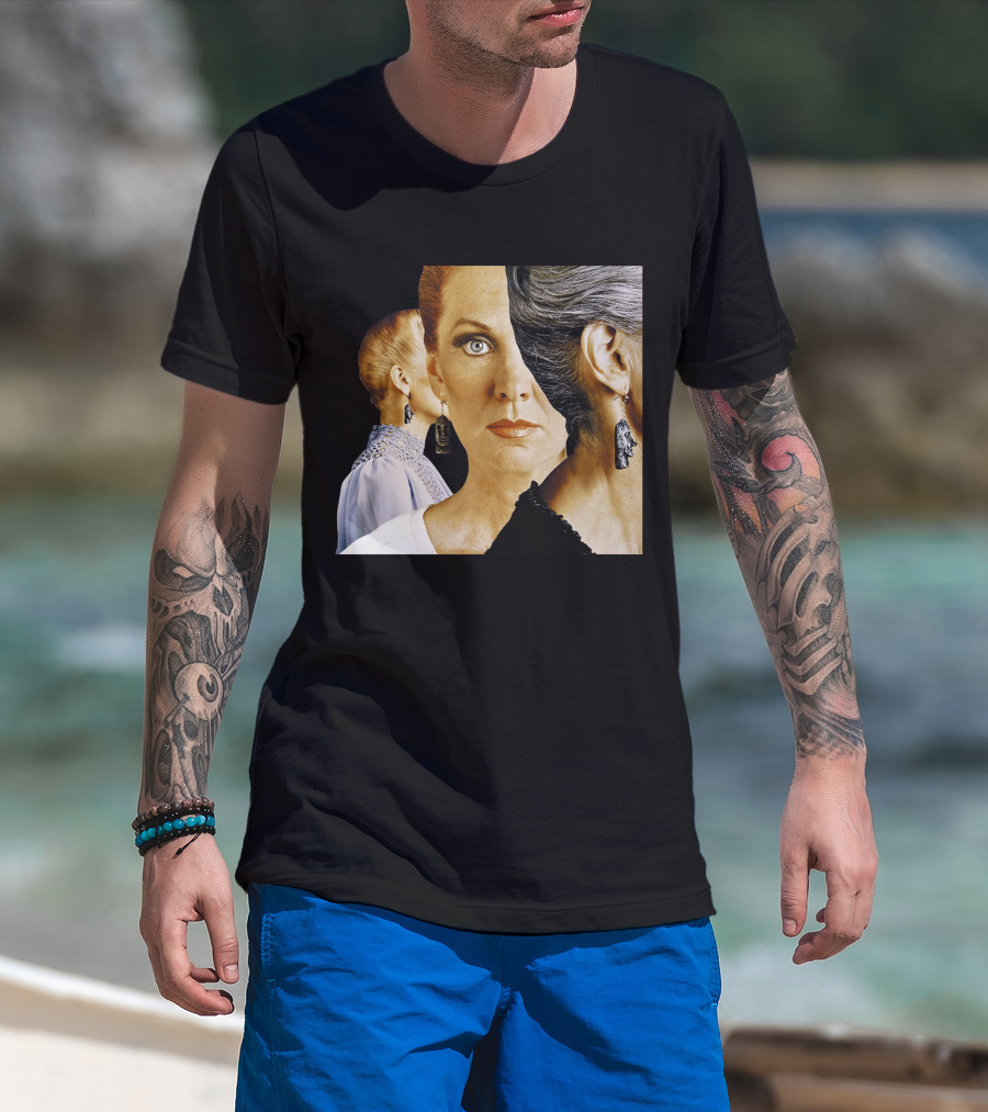 Dramatic Portrait Faces With Bold Earrings And Elegant Hairstyle T-Shirt