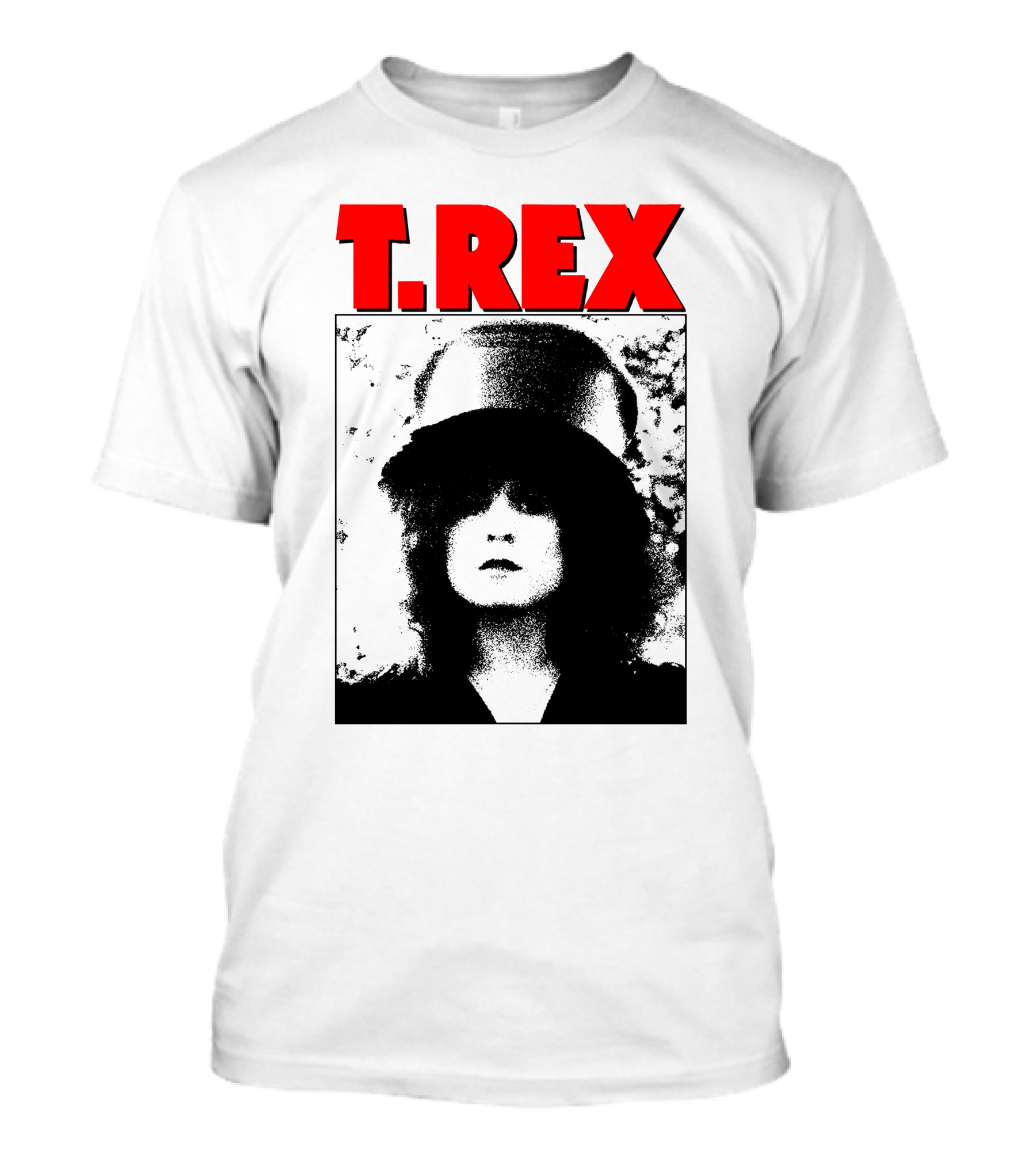 T. Rex Iconic Red Text With Black And White T-Shirt