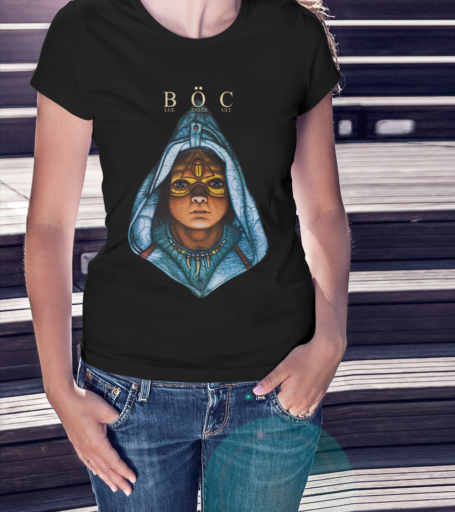 Böc Blue Öyster Cult Hooded Figure Art T-Shirt