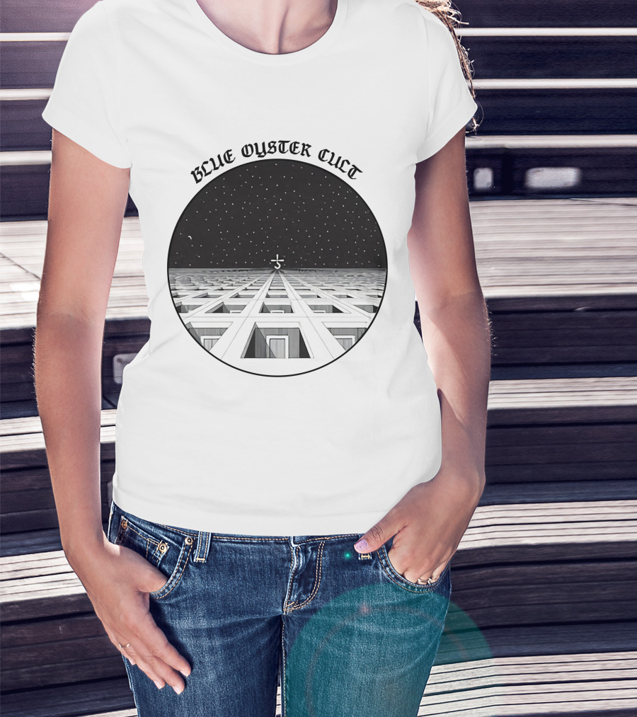 Blue Oyster Cult Celestial Symbol Starry Grid T-Shirt