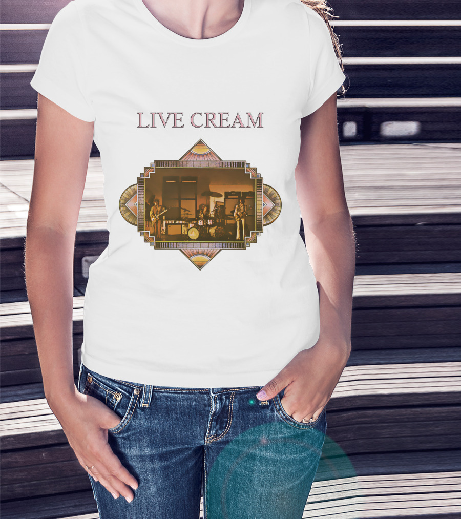 Live Cream Vintage Performance Artwork T-Shirt
