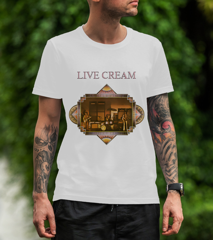 Live Cream Vintage Performance Artwork T-Shirt