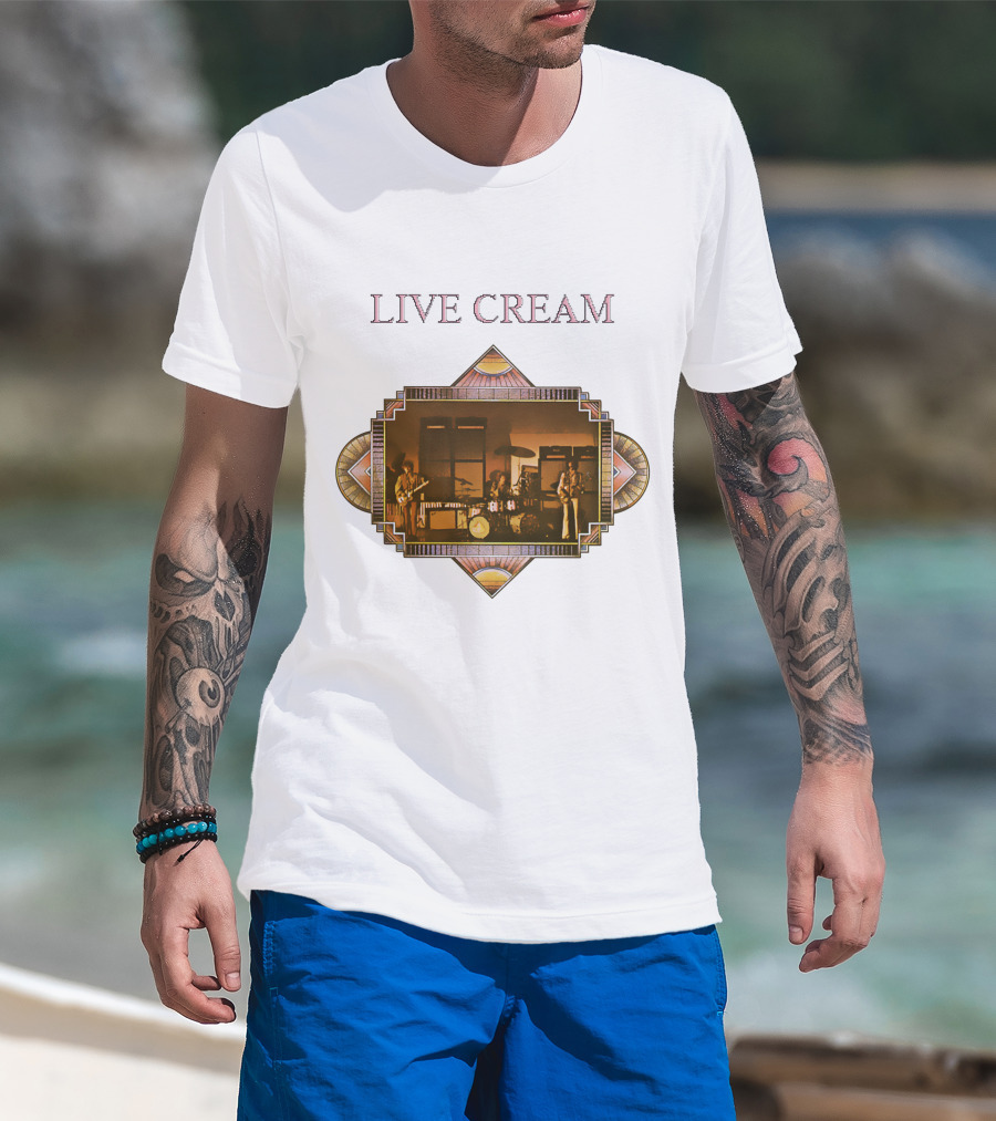 Live Cream Vintage Performance Artwork T-Shirt