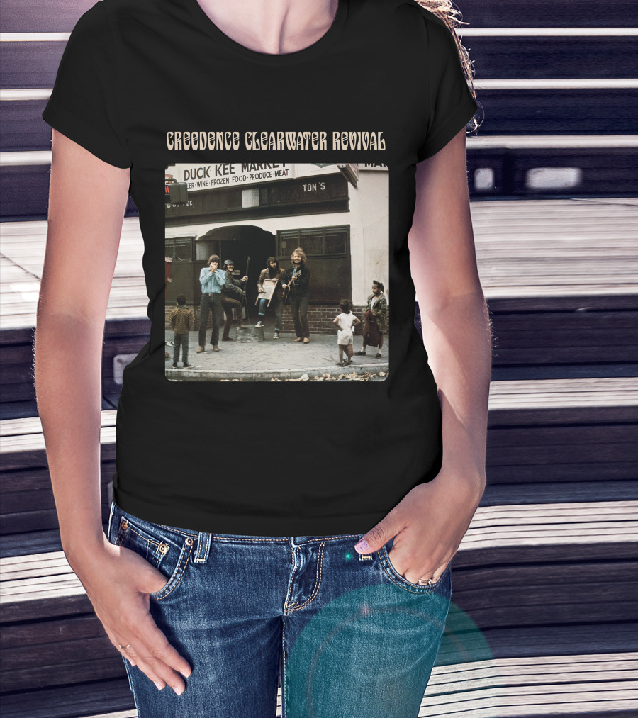 Creedence Clearwater Revival Duck Kee Market Street Performance Album Cover T-Shirt