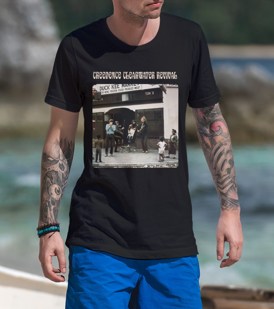 Creedence Clearwater Revival Duck Kee Market Street Performance Album Cover T-Shirt