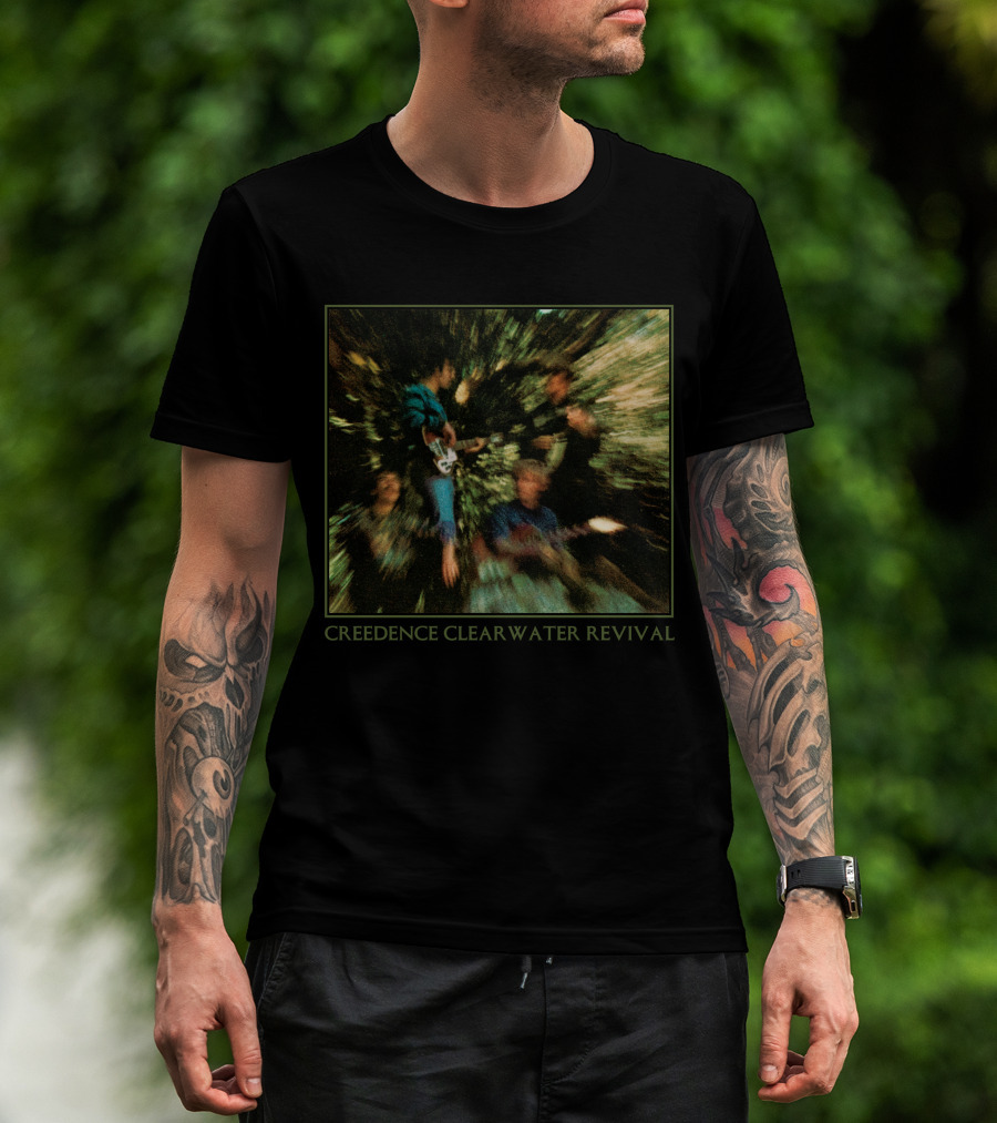 Creedence Clearwater Revival Band Members Blurred Forest Photo T-Shirt