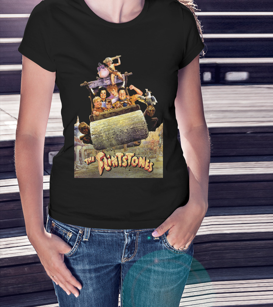 The Flintstones Movie Iconic Car Scene With Fred Wilma And Friends T-Shirt