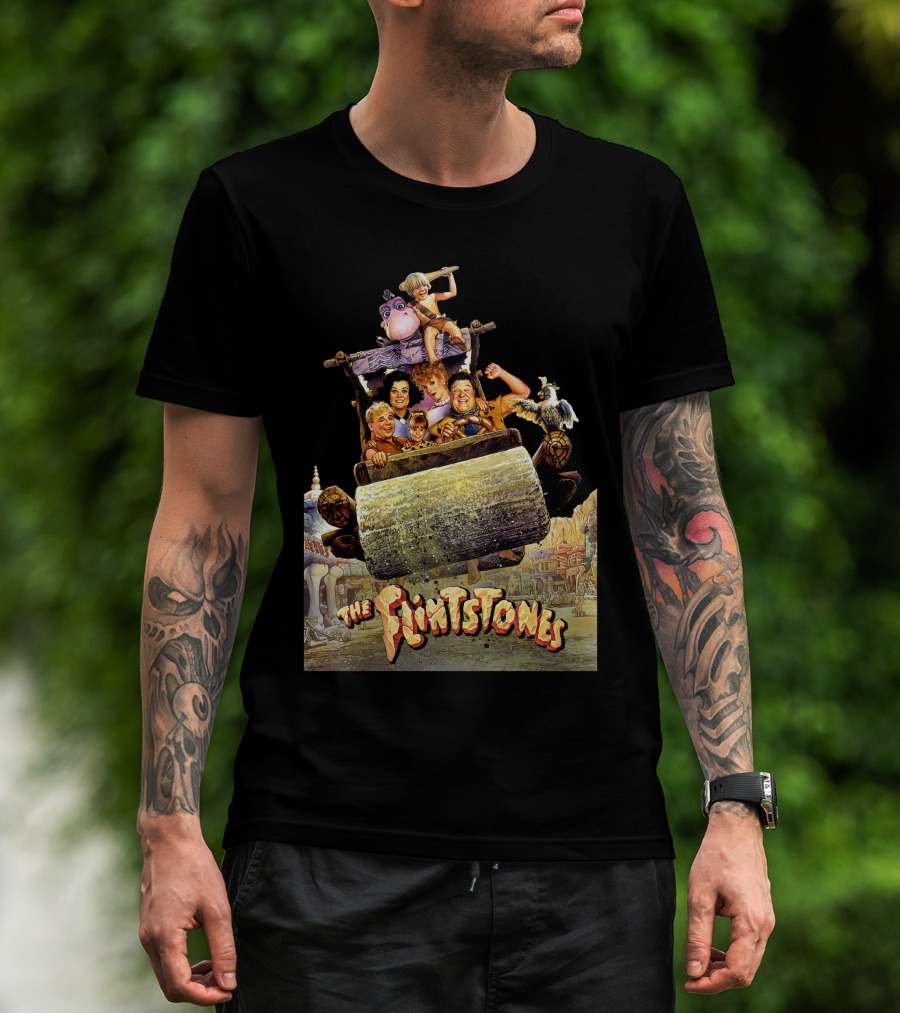 The Flintstones Movie Iconic Car Scene With Fred Wilma And Friends T-Shirt