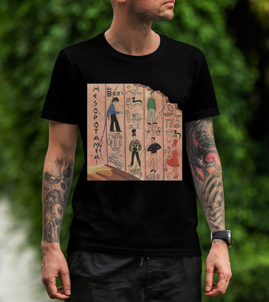 The B-52'S Mesopotamia Album Art With Band Members And Hieroglyphics T-Shirt