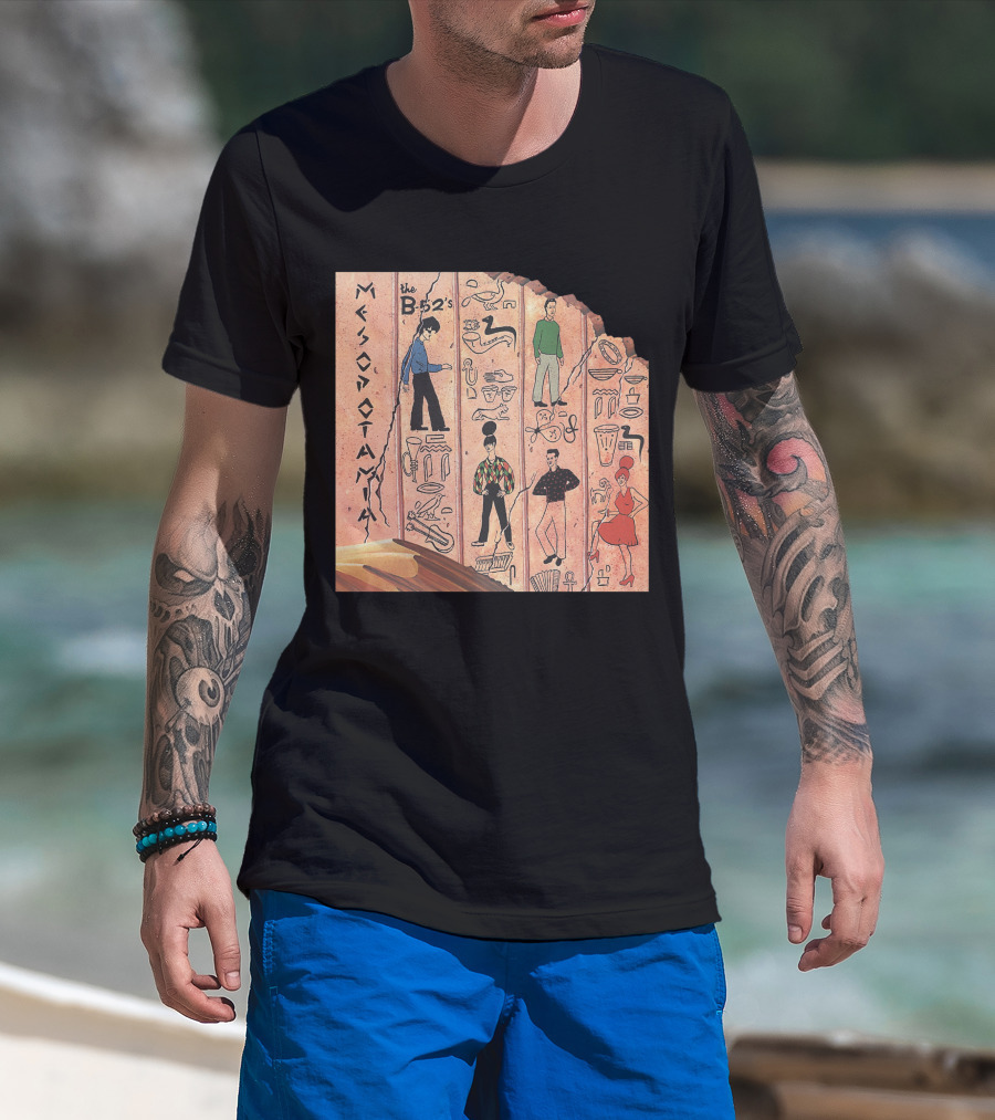 The B-52'S Mesopotamia Album Art With Band Members And Hieroglyphics T-Shirt