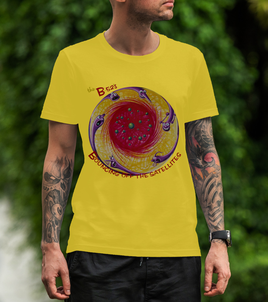 The B52'S Bouncing Off The Satellites Alien Cartoon Orbit T-Shirt