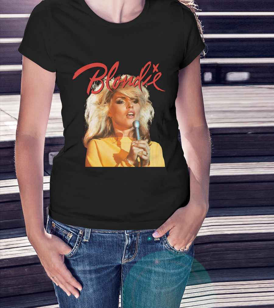 Blondie Debbie Harry Mic Performance 1980S Retro Style T-Shirt