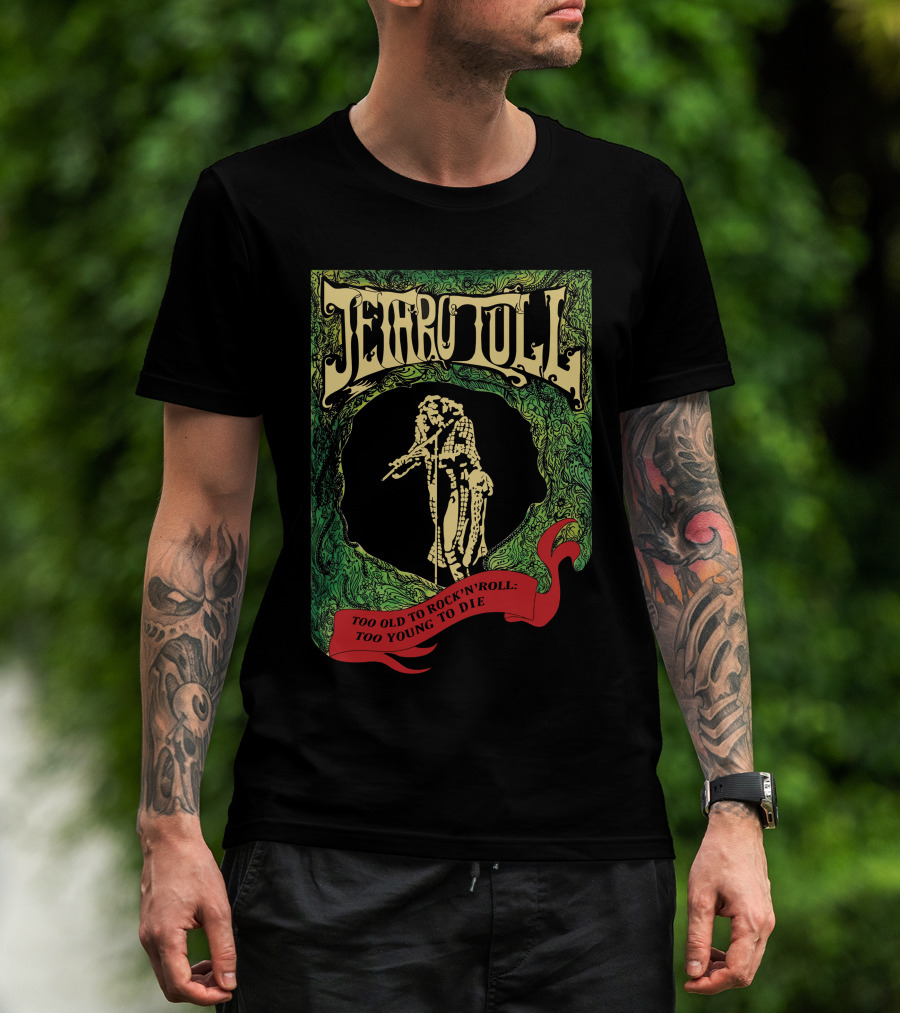 Jethro Tull Too Old To Rock 'N' Roll: Too Young To Die Vintage Style T-Shirt