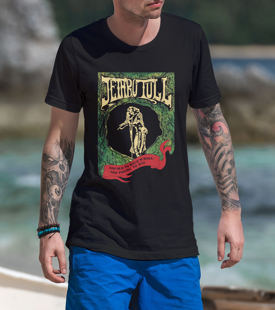 Jethro Tull Too Old To Rock 'N' Roll: Too Young To Die Vintage Style T-Shirt