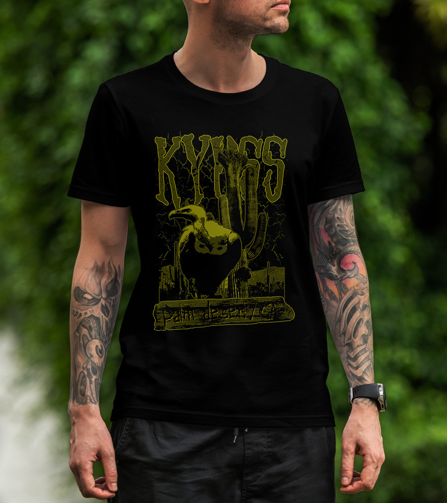 Kyuss Palm Desert Ca Cactus And Vulture Artwork T-Shirt