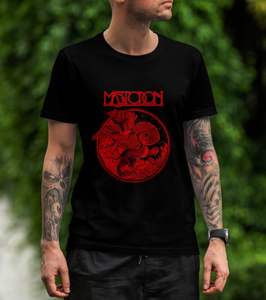 Mastodon Red Intricate Dragon And Eagle T-Shirt