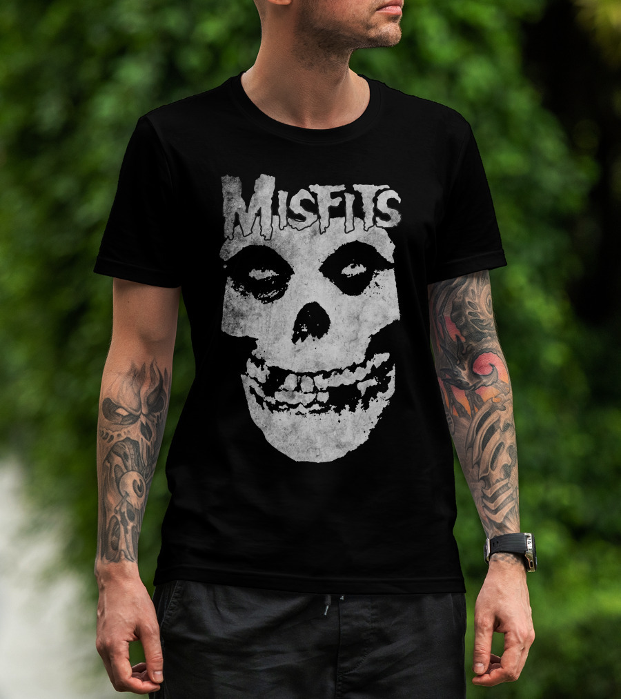 Misfits Skull Logo Black And White Classic T-Shirt