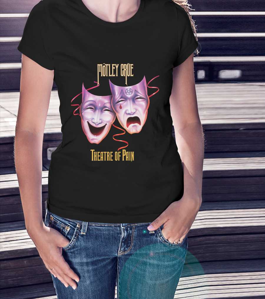 Mötley Crüe Theatre Of Pain Comedy And Tragedy Masks T-Shirt