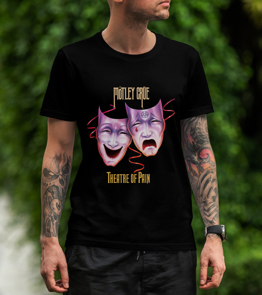 Mötley Crüe Theatre Of Pain Comedy And Tragedy Masks T-Shirt