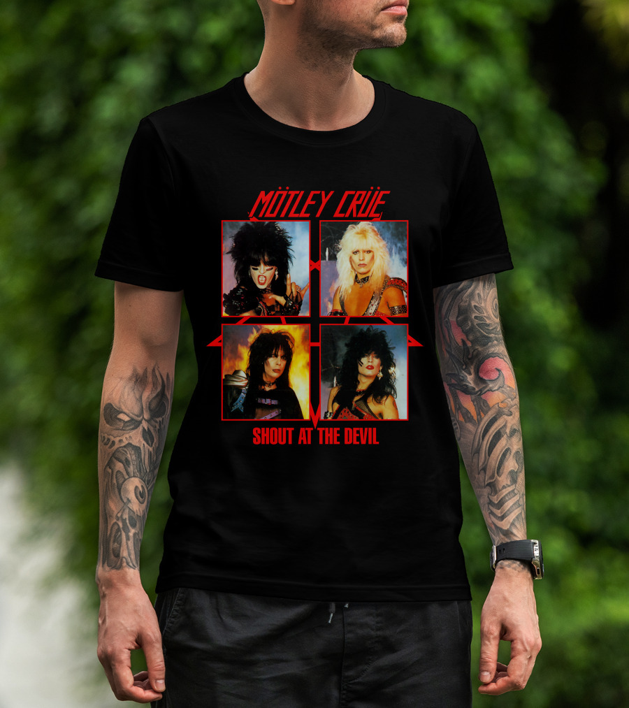 Mötley Crüe Shout At The Devil Album Cover Art Band Members T-Shirt