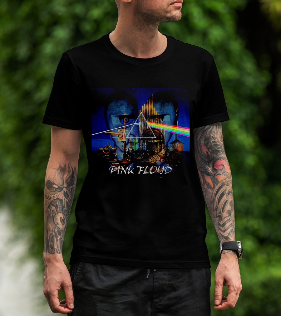 Pfl(32) Dark Side Inspired Pink Floyd Mashup T-Shirt