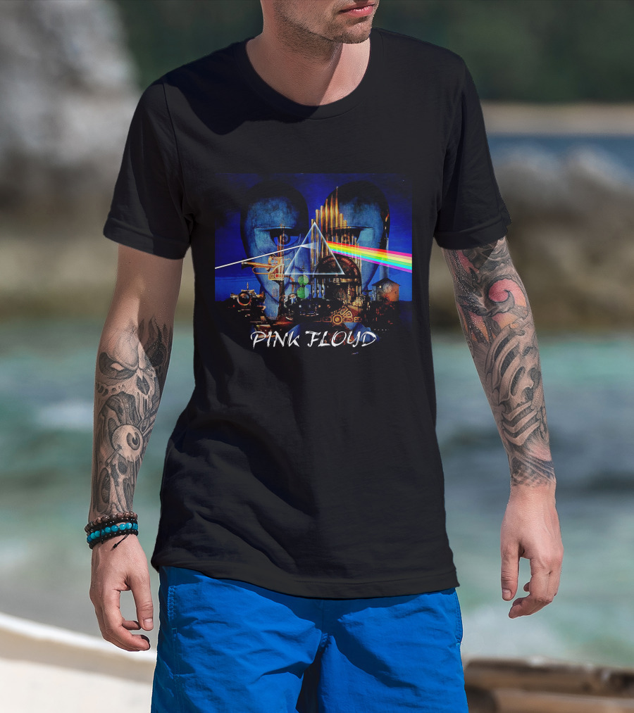 Pfl(32) Dark Side Inspired Pink Floyd Mashup T-Shirt