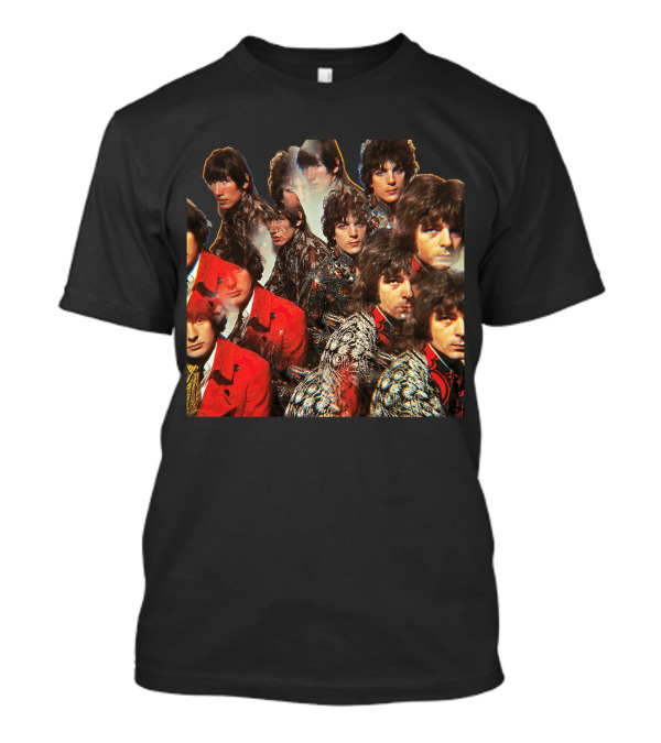 Pfl(27) Psychedelic Rock Band Vintage Collage T-Shirt
